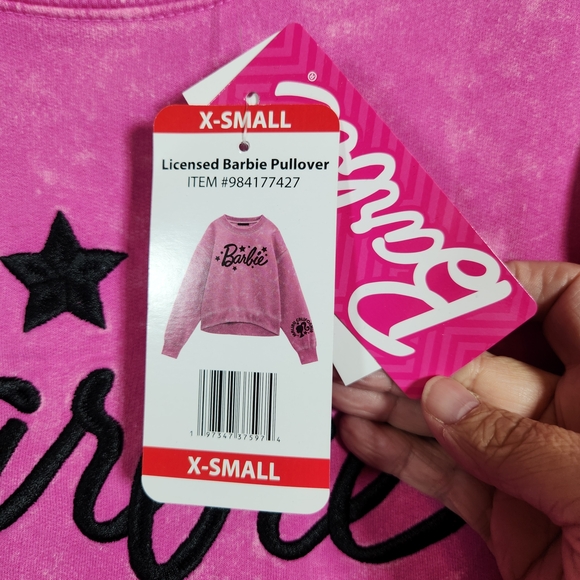 Barbie Pink Embroidered XS Sweatshirt New With Tags - Picture 5 of 11